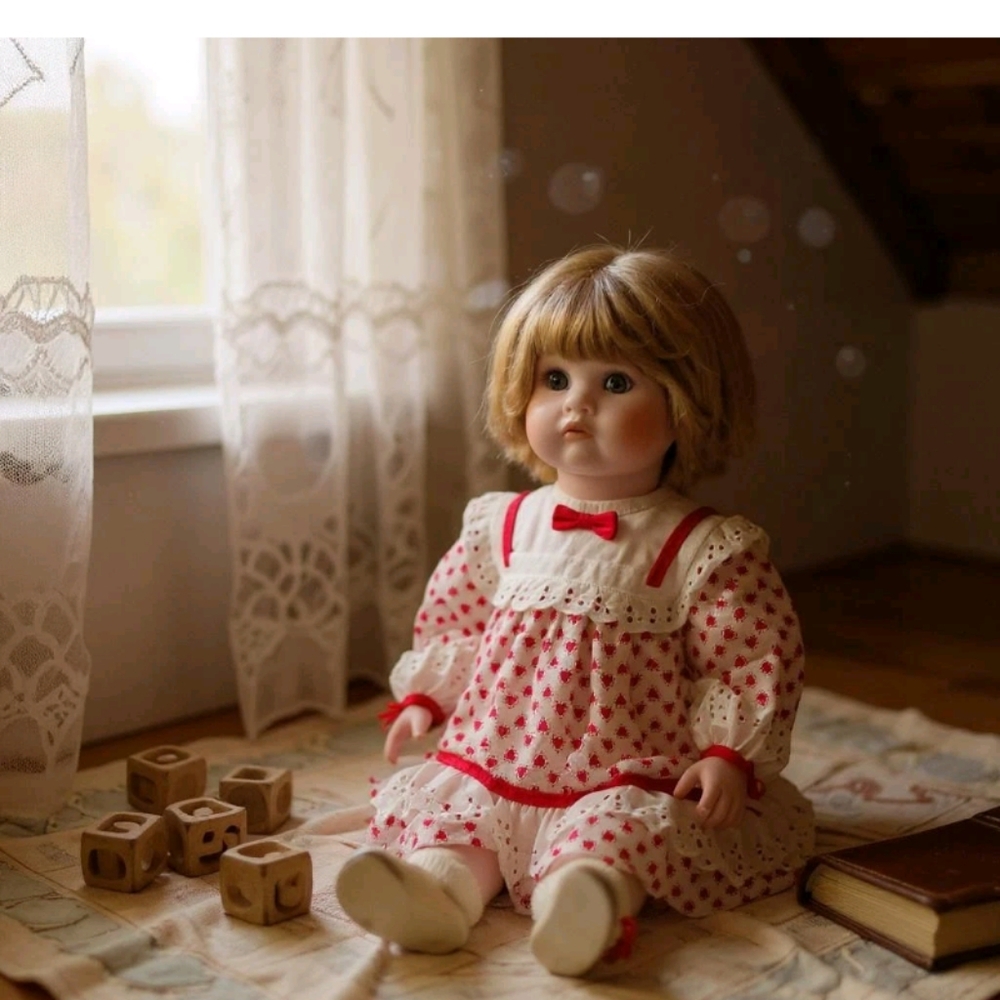 MARIAN YU DOLL 18" LENGTH Adorable Red and White Doll